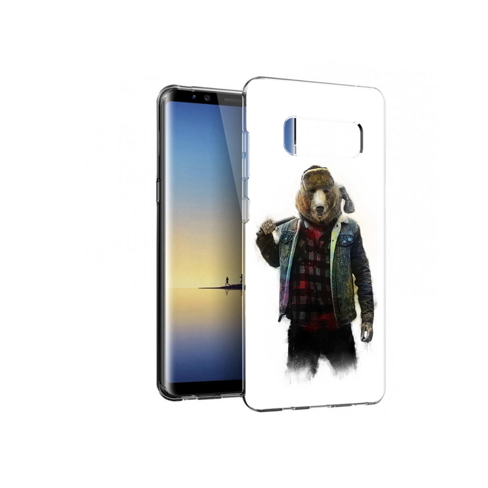 

Чехол MyPads Tocco для Samsung Galaxy Note 8 медведь с топором, Прозрачный, Tocco
