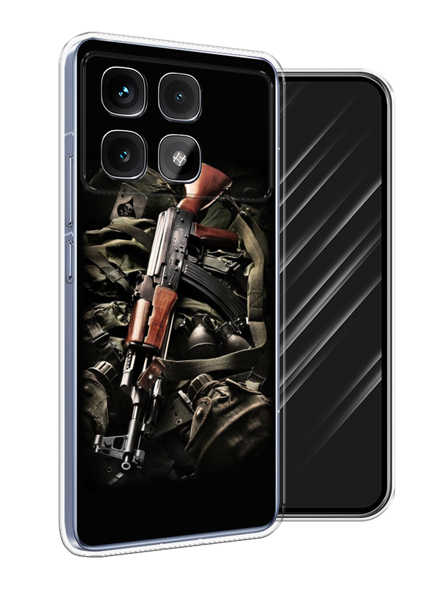 

Чехол Awog на Xiaomi Redmi K70 Ultra "Автомат", Черный;коричневый;серый, 323050-1