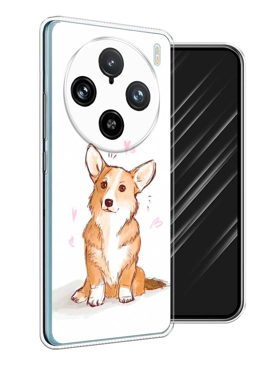 

Чехол Awog на Vivo X100 Pro "Корги любовь", Бежевый;белый, 2611850-1