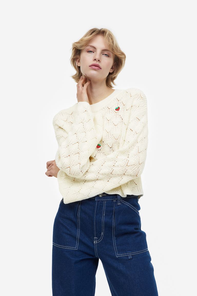 

Джемпер женский H&M 1120560003 белый XL (доставка из-за рубежа), 1120560003
