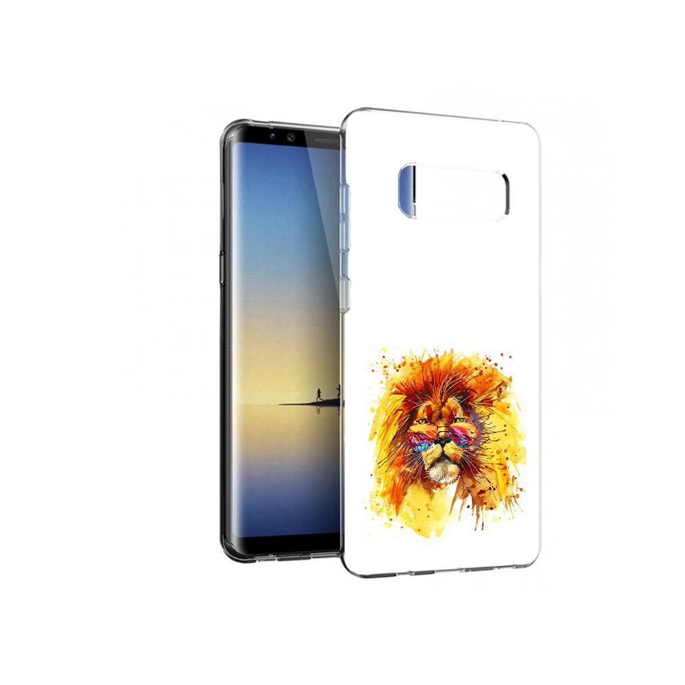 

Чехол MyPads Tocco для Samsung Galaxy Note 8 лев в очках, Прозрачный, Tocco