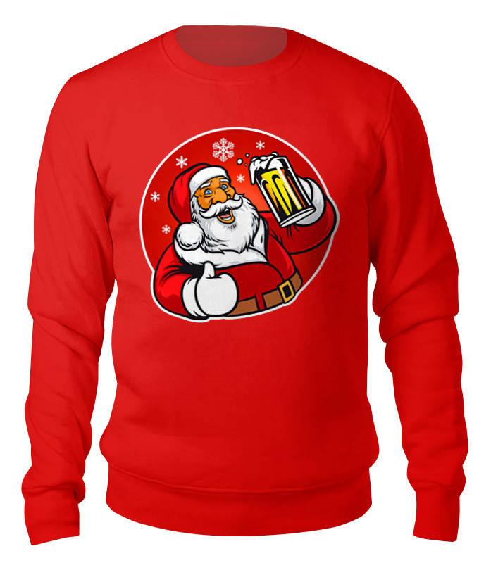 

Свитшот унисекс Printio Santabeer_ красный XS, Santabeer_