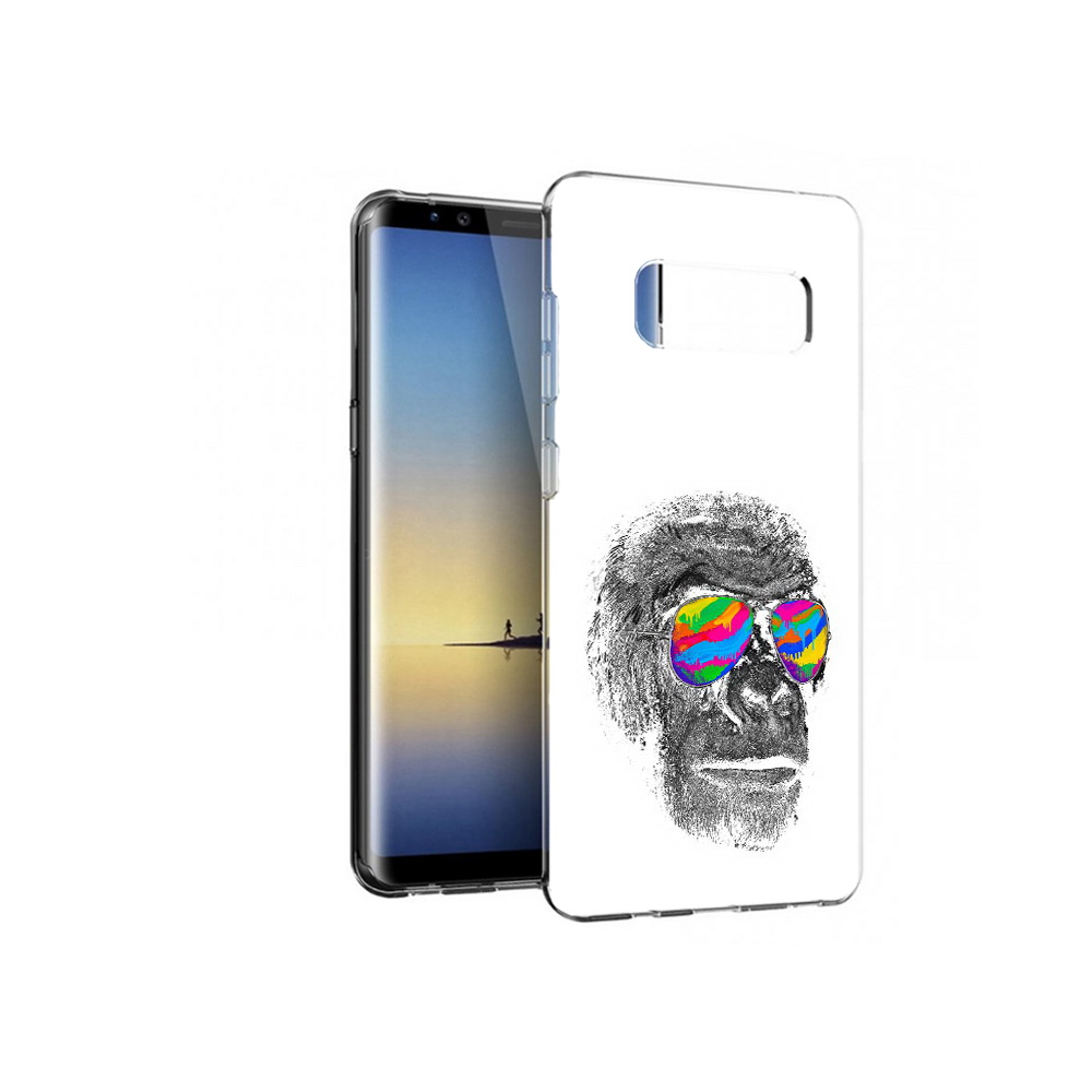 

Чехол MyPads Tocco для Samsung Galaxy Note 8 крутая обезьяна в очках, Прозрачный, Tocco