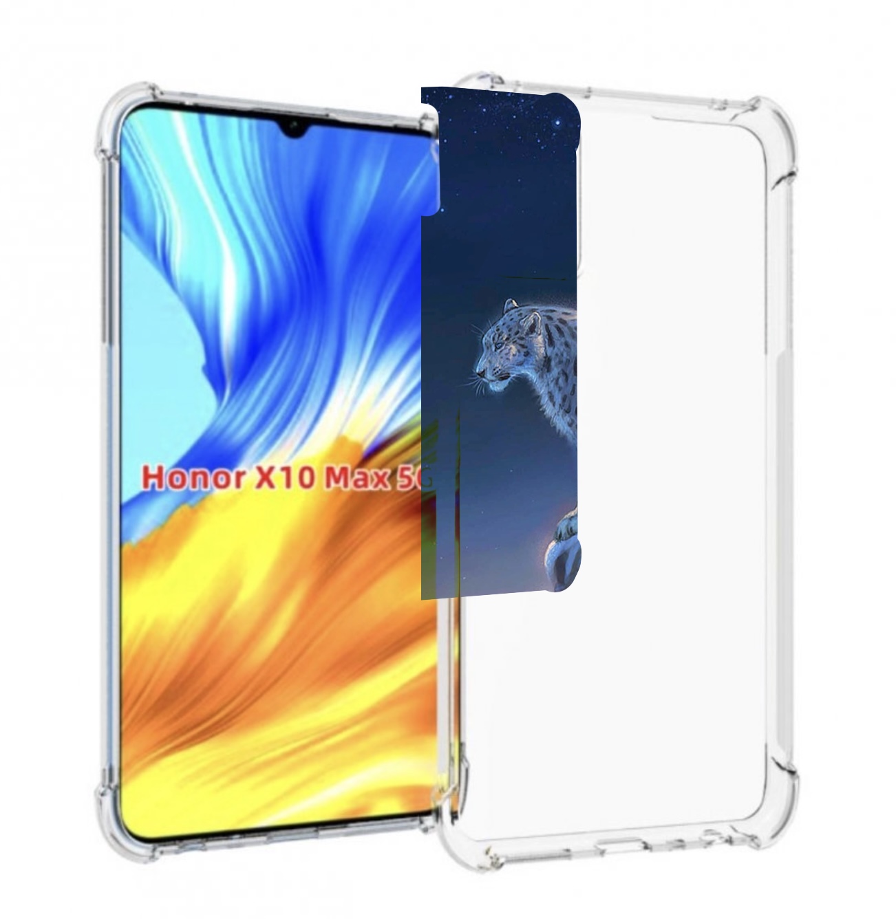 

Чехол MyPads Одинокий-Барс для Honor X10 Max, Прозрачный, Tocco
