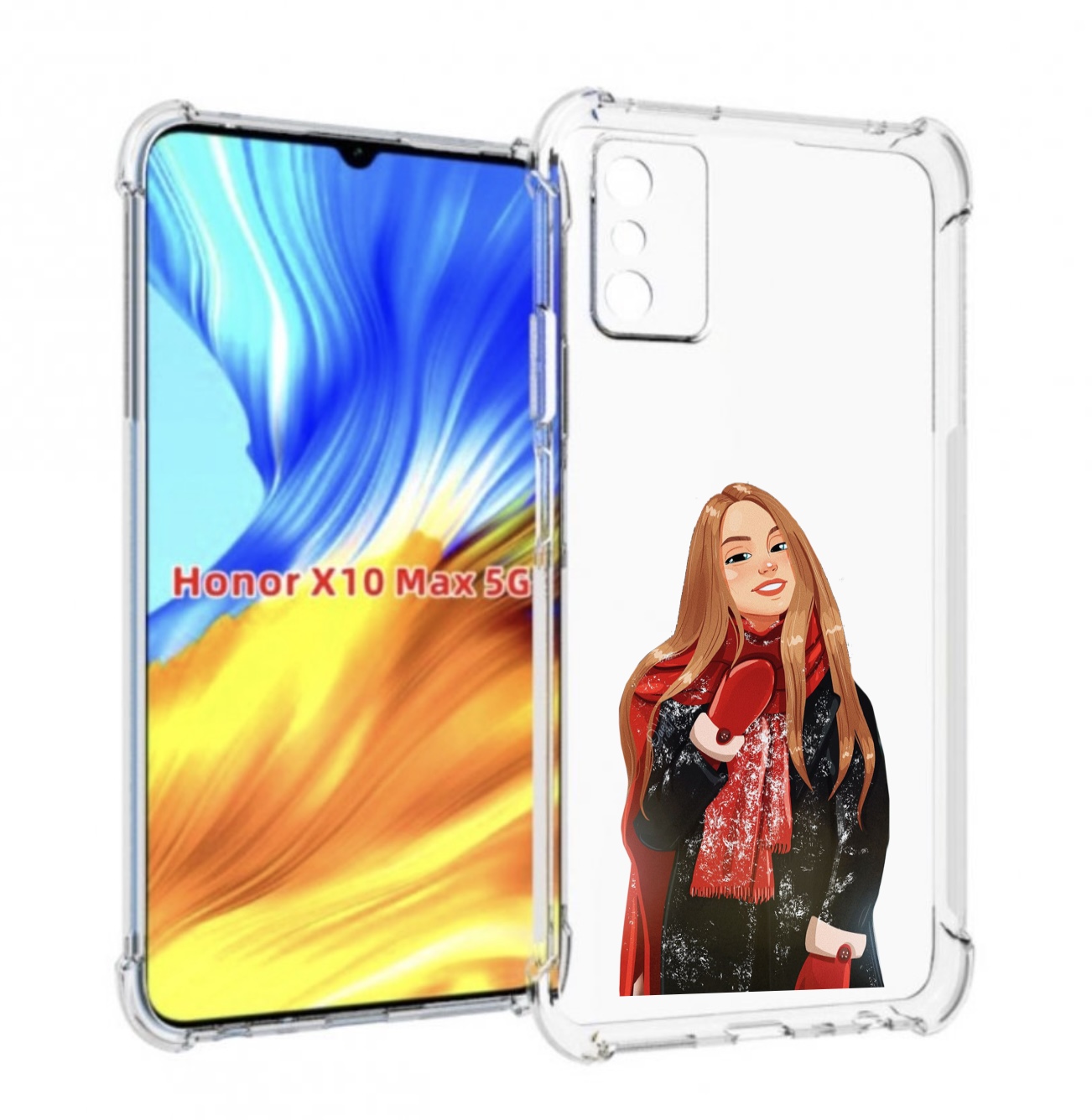 Чехол MyPads Новогодний-зимний-арт женский для Honor X10 Max