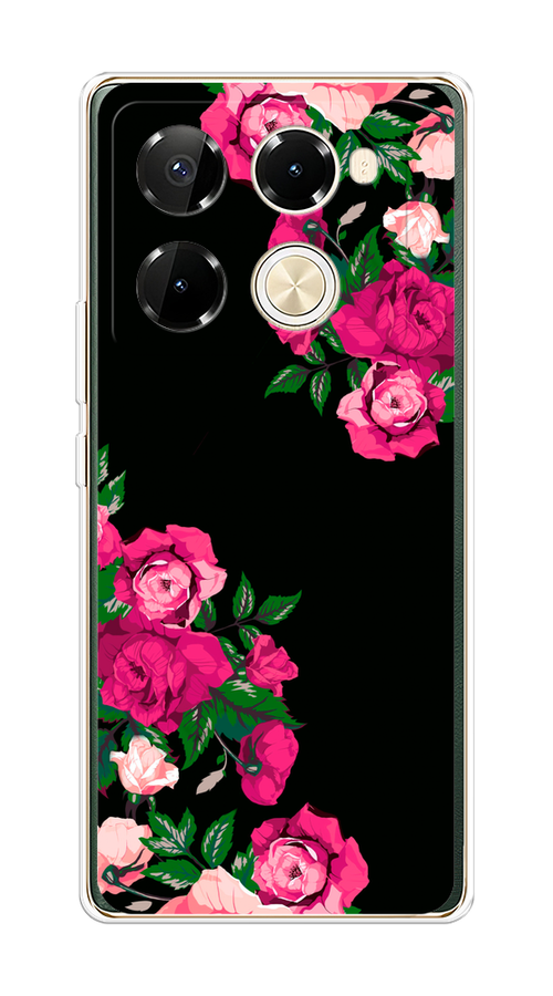 

Чехол на Infinix Note 40 Pro 5G/Note 40 Pro Plus "Розы фуксия", Черный;розовый;зеленый, 3106050-1