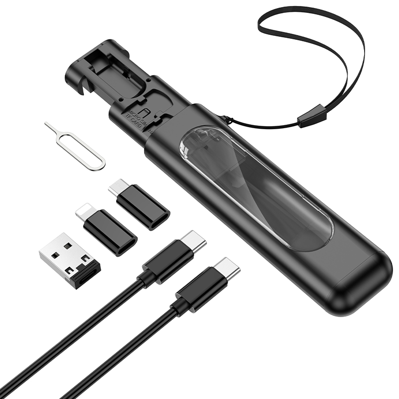 Переходник Lightning, USB 2.0 Type-A, USB Type-C, Borofone BU36 0.28 м черный