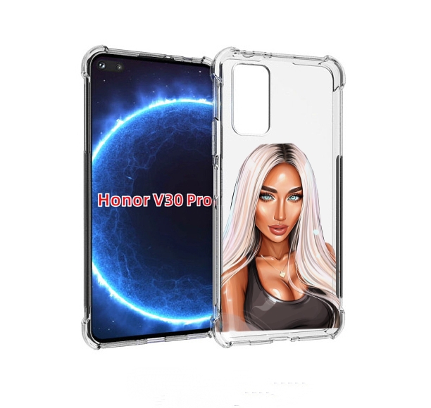 

Чехол бампер MyPads Блондинка женский для Honor V30 Pro, Прозрачный, Tocco