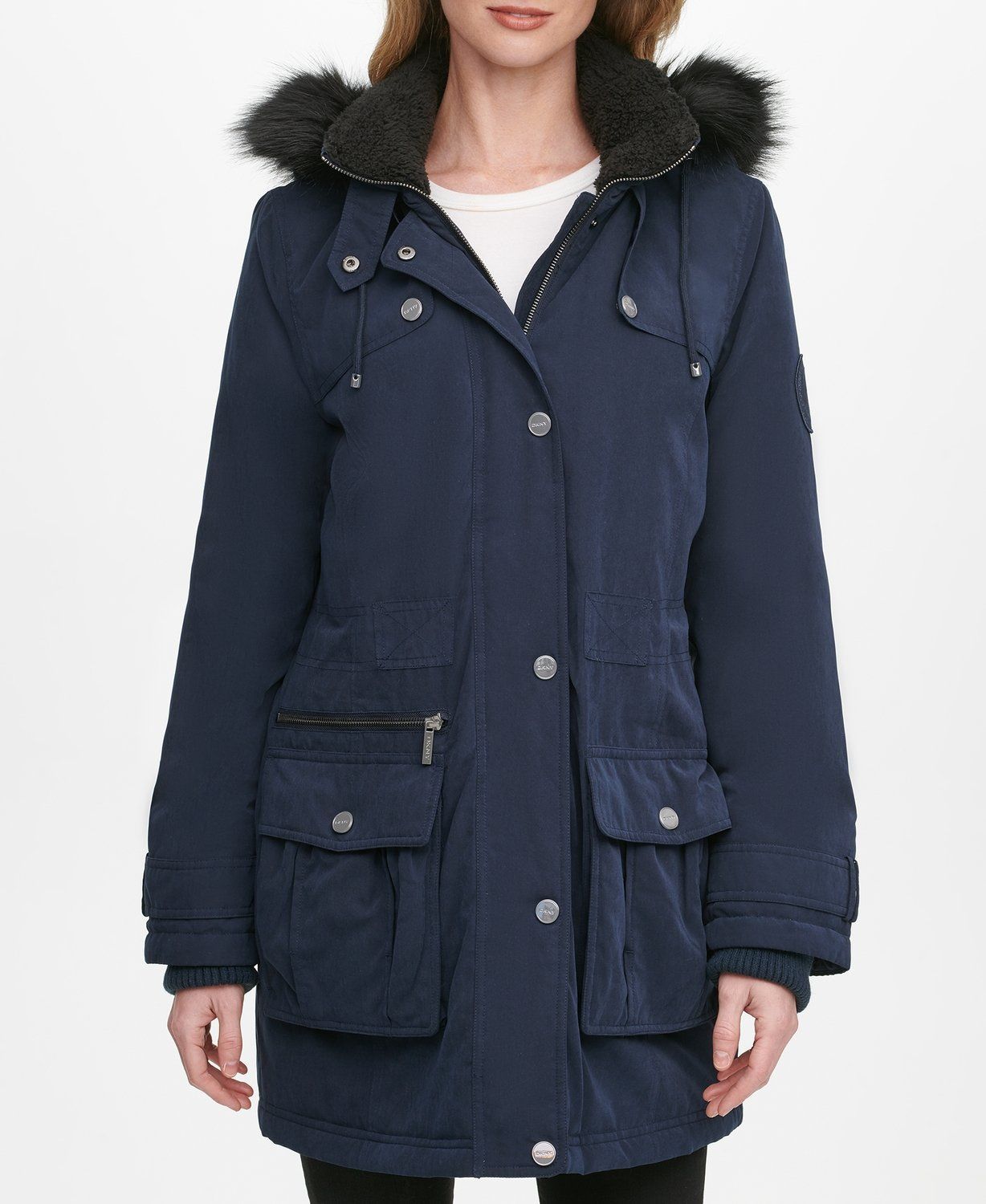 

Парка женская DKNY DL0MP137 синяя S, DL0MP137