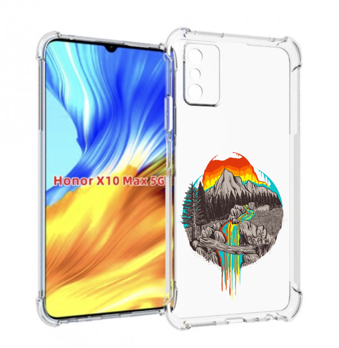 

Чехол MyPads Радужный водопад для Honor X10 Max, Прозрачный, Tocco
