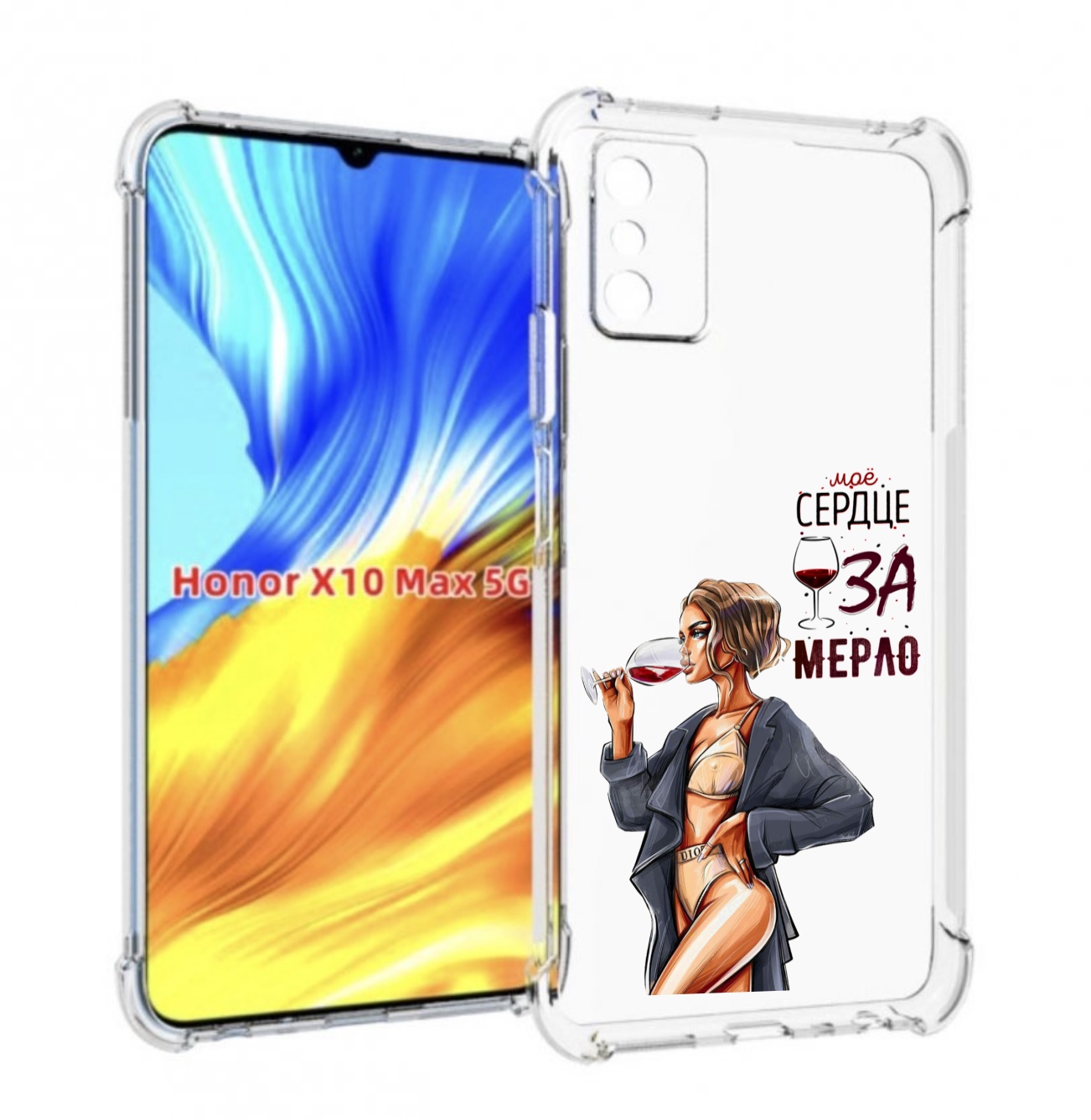

Чехол MyPads Мое-сердце-замерло для Honor X10 Max, Прозрачный, Tocco