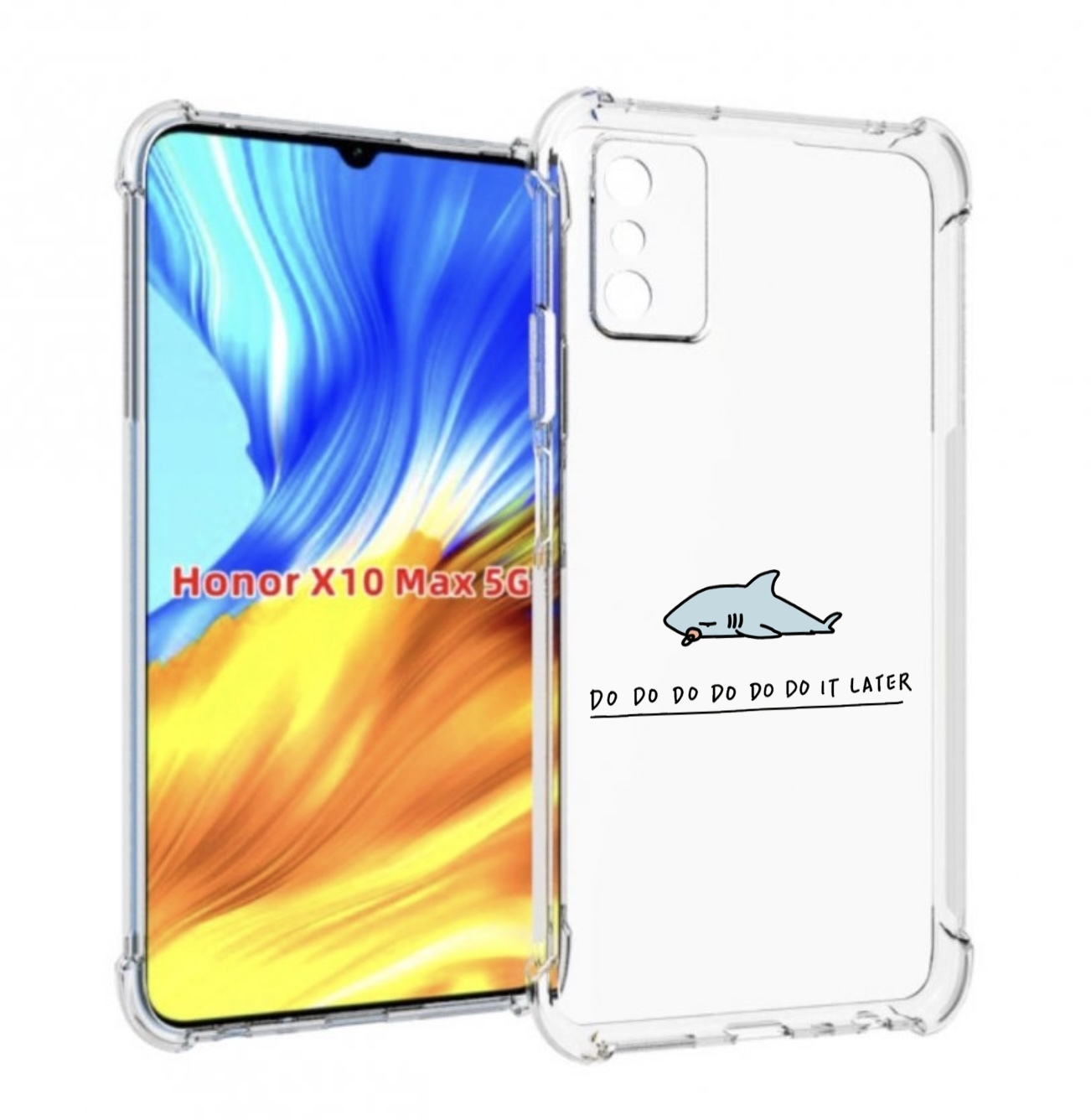 

Чехол MyPads Мини-акула для Honor X10 Max, Прозрачный, Tocco