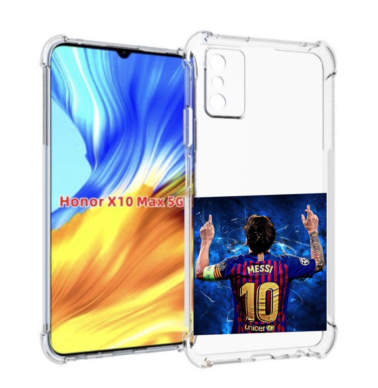 

Чехол MyPads Месси-10 мужской для Honor X10 Max, Прозрачный, Tocco