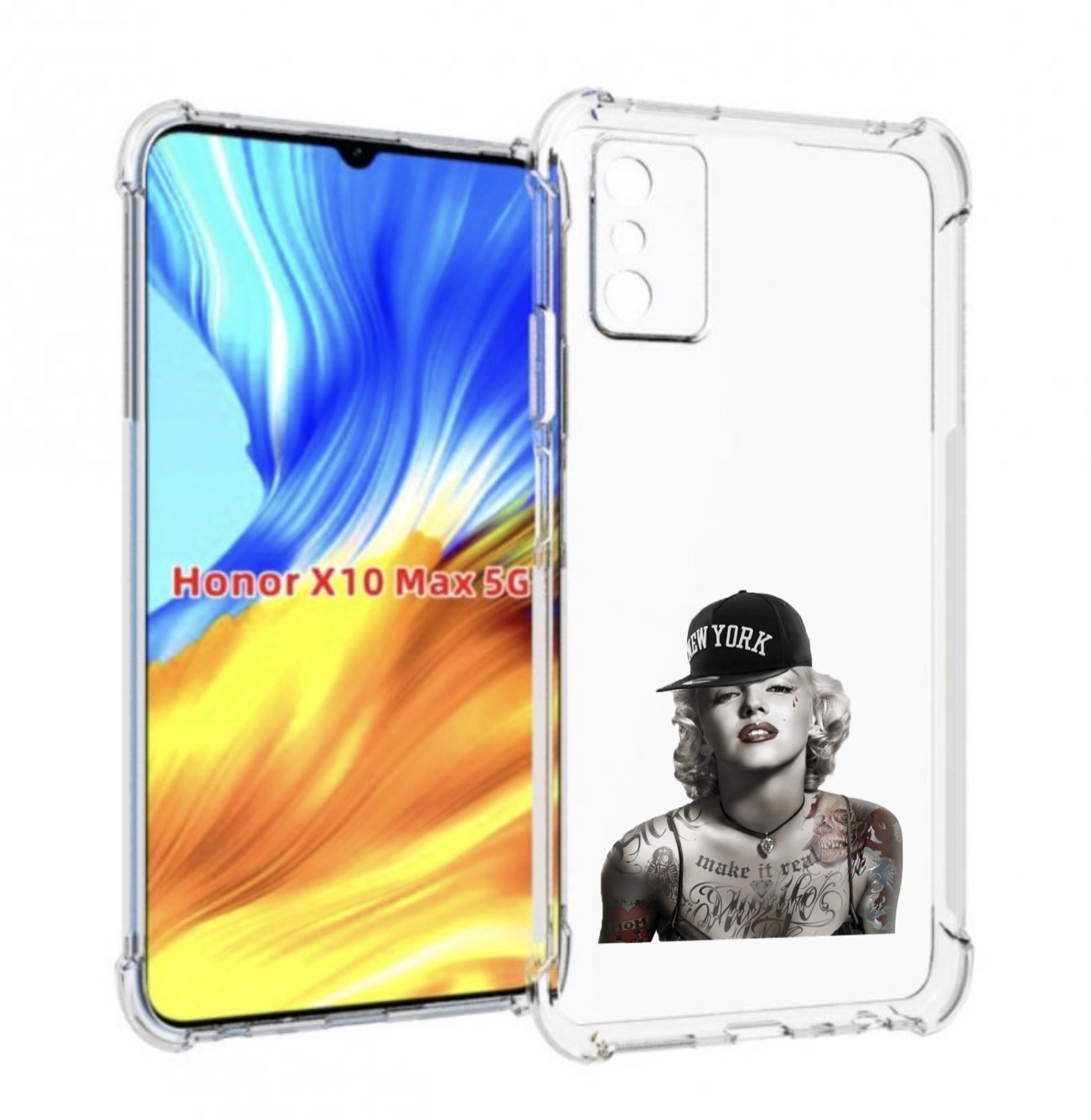 

Чехол MyPads Мерлин Монро с тату женский для Honor X10 Max, Прозрачный, Tocco