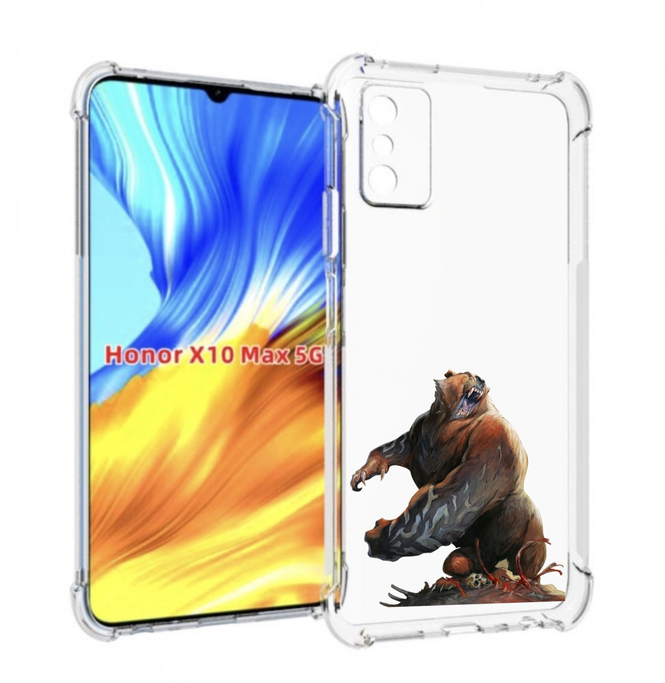 

Чехол MyPads Медведь-жестокий для Honor X10 Max, Прозрачный, Tocco