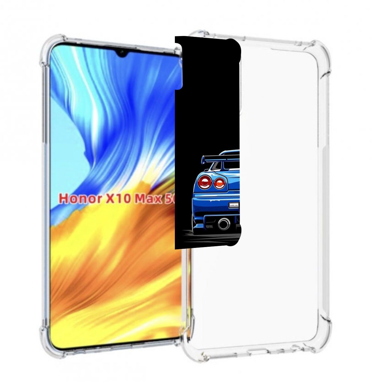 

Чехол MyPads Машина-синяя мужской для Honor X10 Max, Прозрачный, Tocco