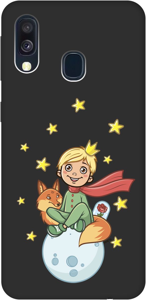 

Матовый чехол на Samsung Galaxy A40 с принтом "Little Prince" черный, Черный;бежевый, 2513