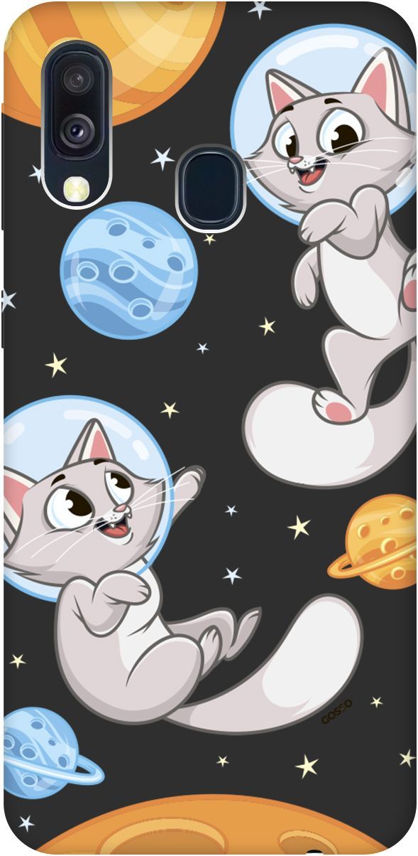 

Матовый чехол на Samsung Galaxy A40 с принтом "CosmoCats" черный, Черный;серый, 2513