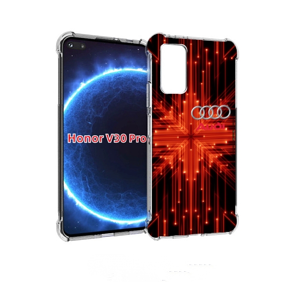 

Чехол бампер MyPads Ауди-на-неоновом-фоне для Honor V30 P, Прозрачный, Tocco