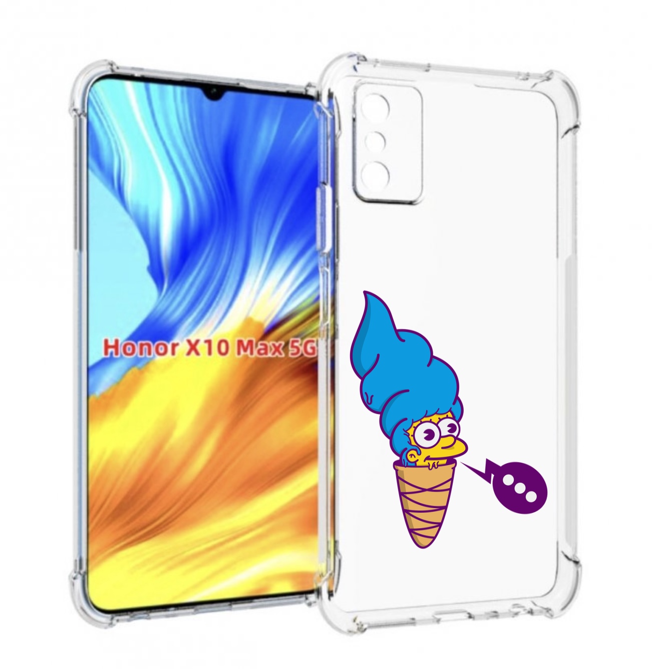 

Чехол MyPads Мардж-рожок для Honor X10 Max, Прозрачный, Tocco