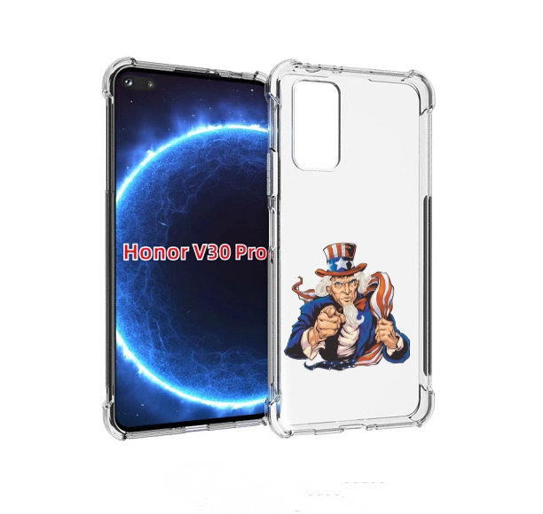 

Чехол бампер MyPads Американский-дед для Honor V30 Pro, Прозрачный, Tocco
