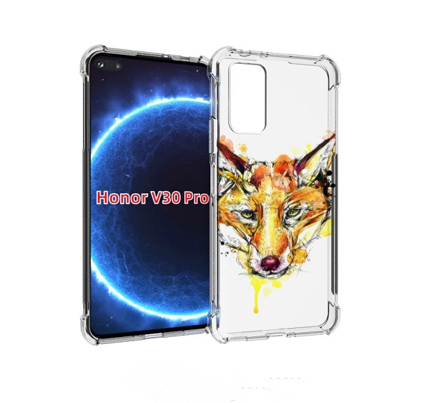 

Чехол бампер MyPads Акварельная лиса для Honor V30 Pro, Прозрачный, Tocco