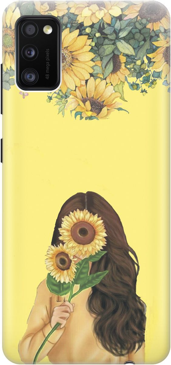 

Силиконовый чехол на Samsung Galaxy A41 с принтом "Девушка и подсолнухи", 4627