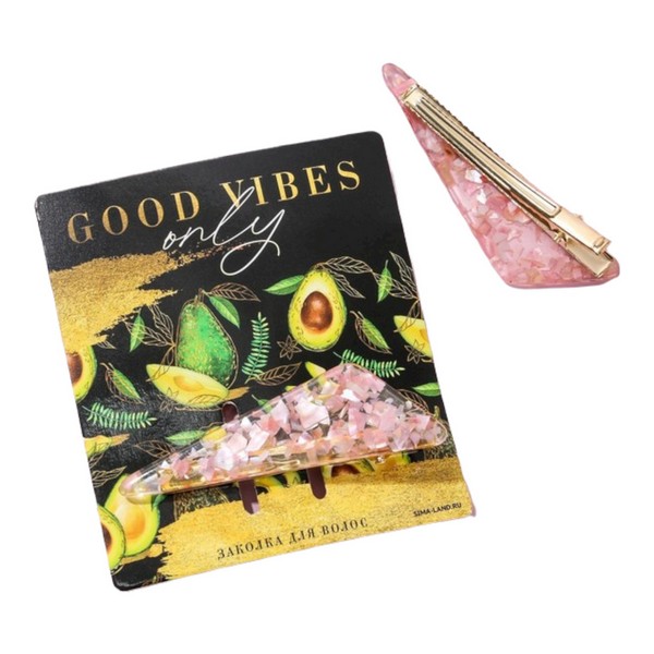 

Заколка для волос Good vibes, размер 7 x 2 см, Разноцветный, Art beauty_women