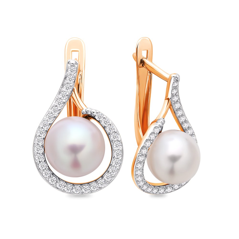 

Серьги из золота 585Gold 202006590, жемчуг культивированный/фианит, 202006590