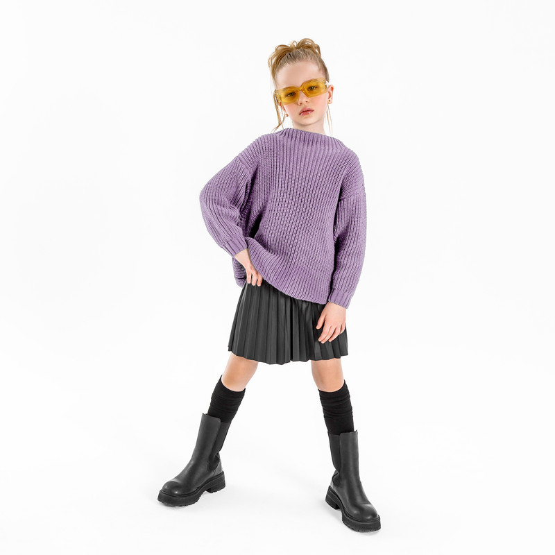 Свитер детский Amarobaby AB-OD21-KNITS2602, фиолетовый, 122 свитер детский amarobaby ab od23 plb41 фиолетовый 80