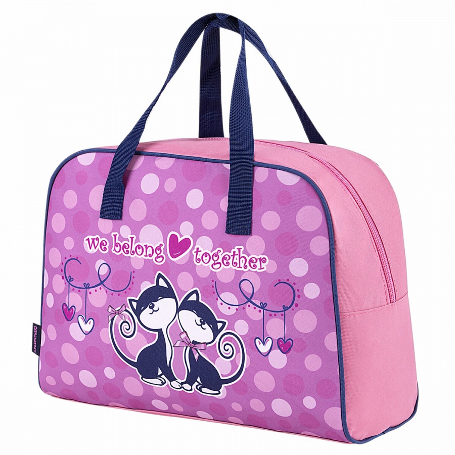 

Сумка для внешкольных занятий Brauberg Friendly kittens с ручками, 35x25x15см, Розовый