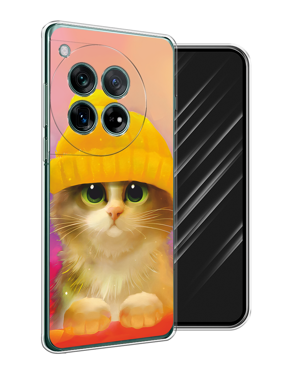 

Чехол Awog на OnePlus 12 "Котенок в желтой шапке", Желтый, 154450-1