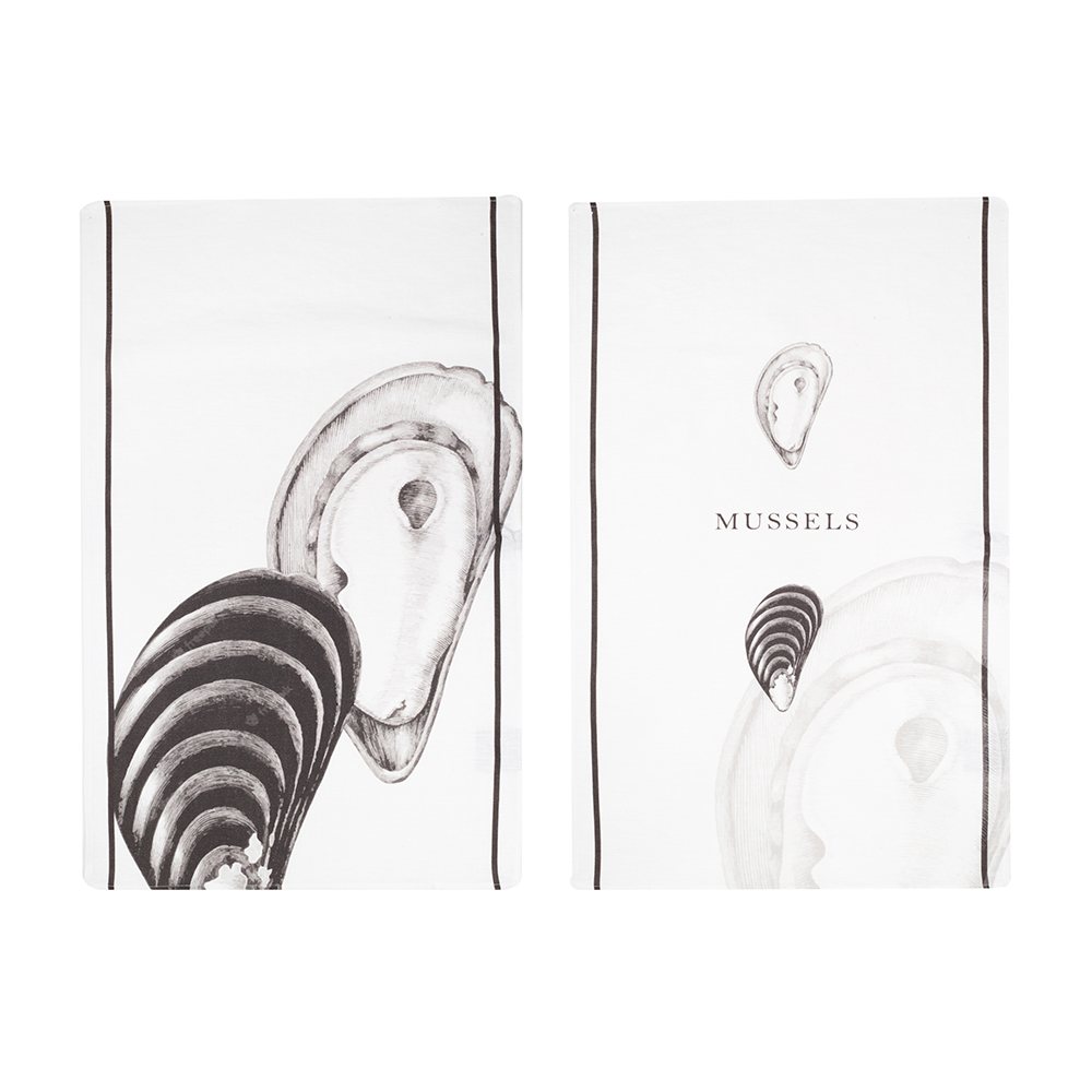 

Комплект полотенец столовых BELLEHOME Mussels 50% лен 50% хлопок 40х70 см 2 шт., Белый