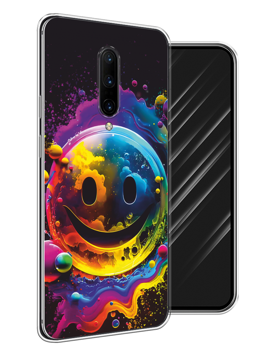 

Чехол Awog на OnePlus 7 Pro "Кислотный смайл", Фиолетовый;желтый;синий, 150850-1