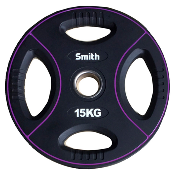 фото Диск для штанги полиуретановый 15кг, 4 хвата smith smt150 smith fitness