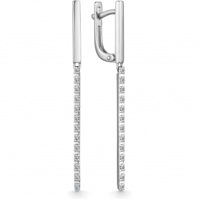 

Серьги с 26 бриллиантами из белого золота Алкор 24224-200, 24224-200