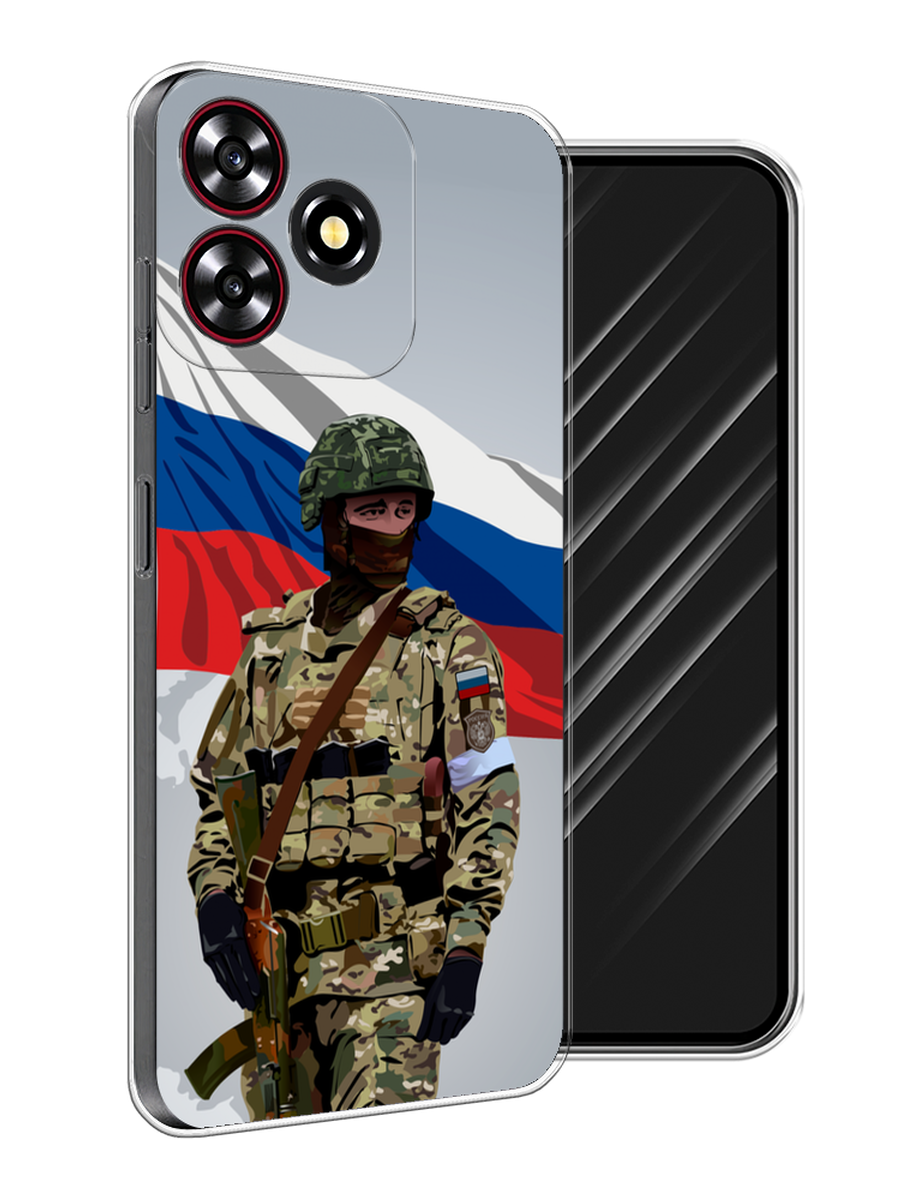 

Чехол Awog на ZTE Blade A73 4G "Солдат с флагом", Белый;синий;красный;зеленый, 136450-1