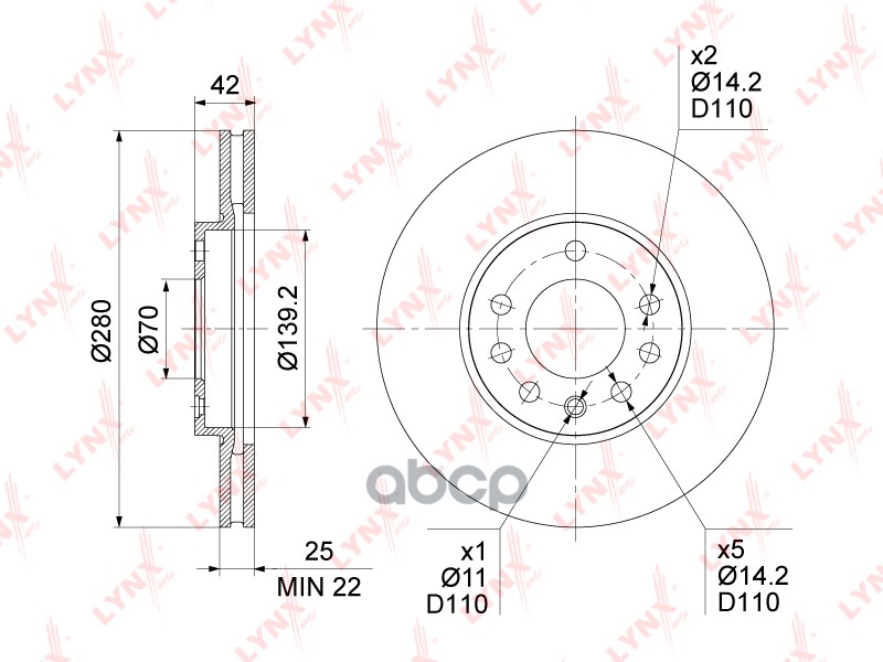 

Диск Тормозной Передний (280x25) Opel Astra G/H 98-10 / Combo 04> / Corsa C 03-09 / Meriva, BN1837