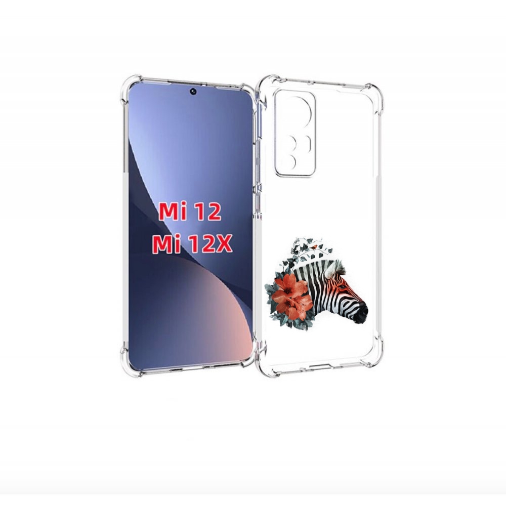 

Чехол бампер MyPads Зебра с цветами для Xiaomi 12., Прозрачный, Tocco
