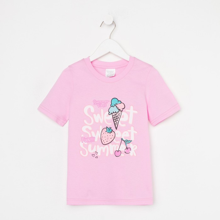 

Футболка для девочки, розовый, Sweet summer, 98-104
