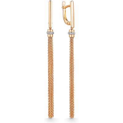 

Серьги с 6 бриллиантами из красного золота Алкор 24202-100, 24202-100