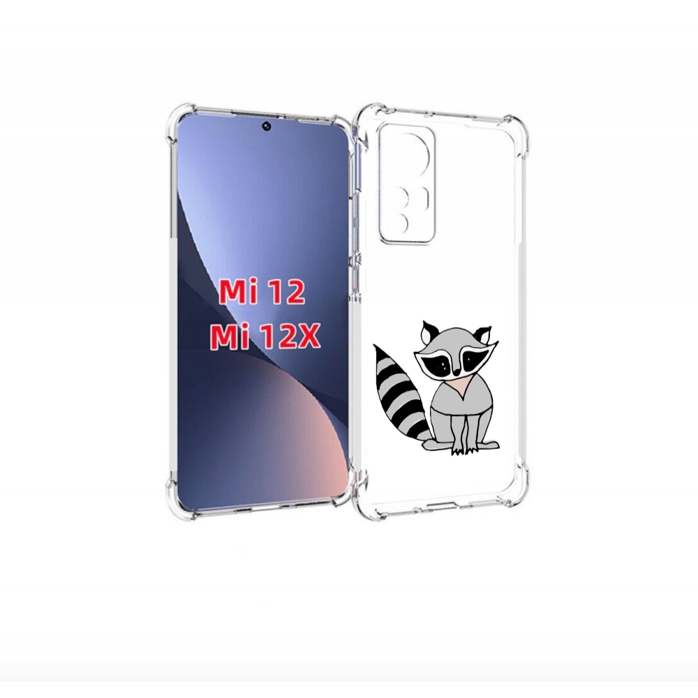 Чехол бампер MyPads Енотик для Xiaomi 12/Xiaomi 12X противоударный