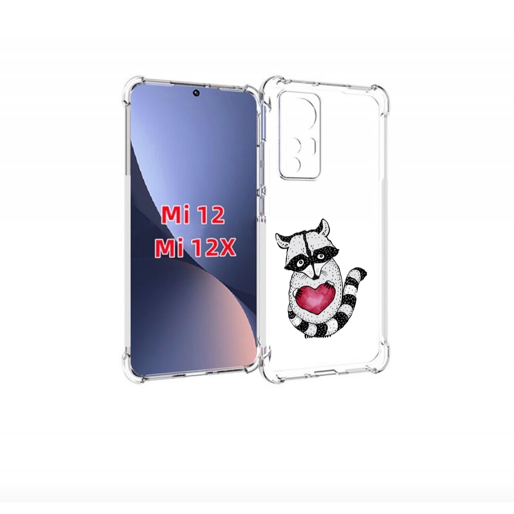

Чехол бампер MyPads Енот с сердечком для Xiaomi 12., Прозрачный, Tocco