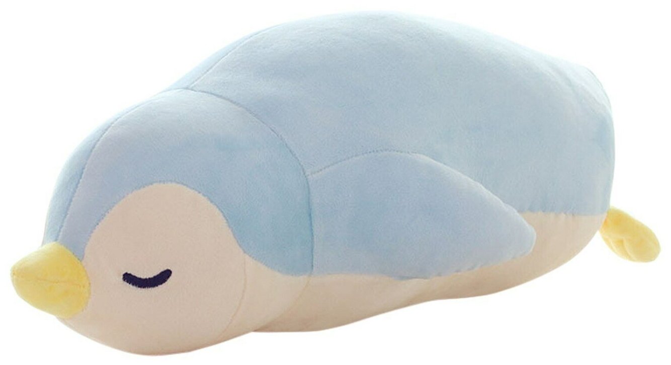фото Мягкая игрушка торговая федерация спящий пингвин лежебока 45 см, голубой