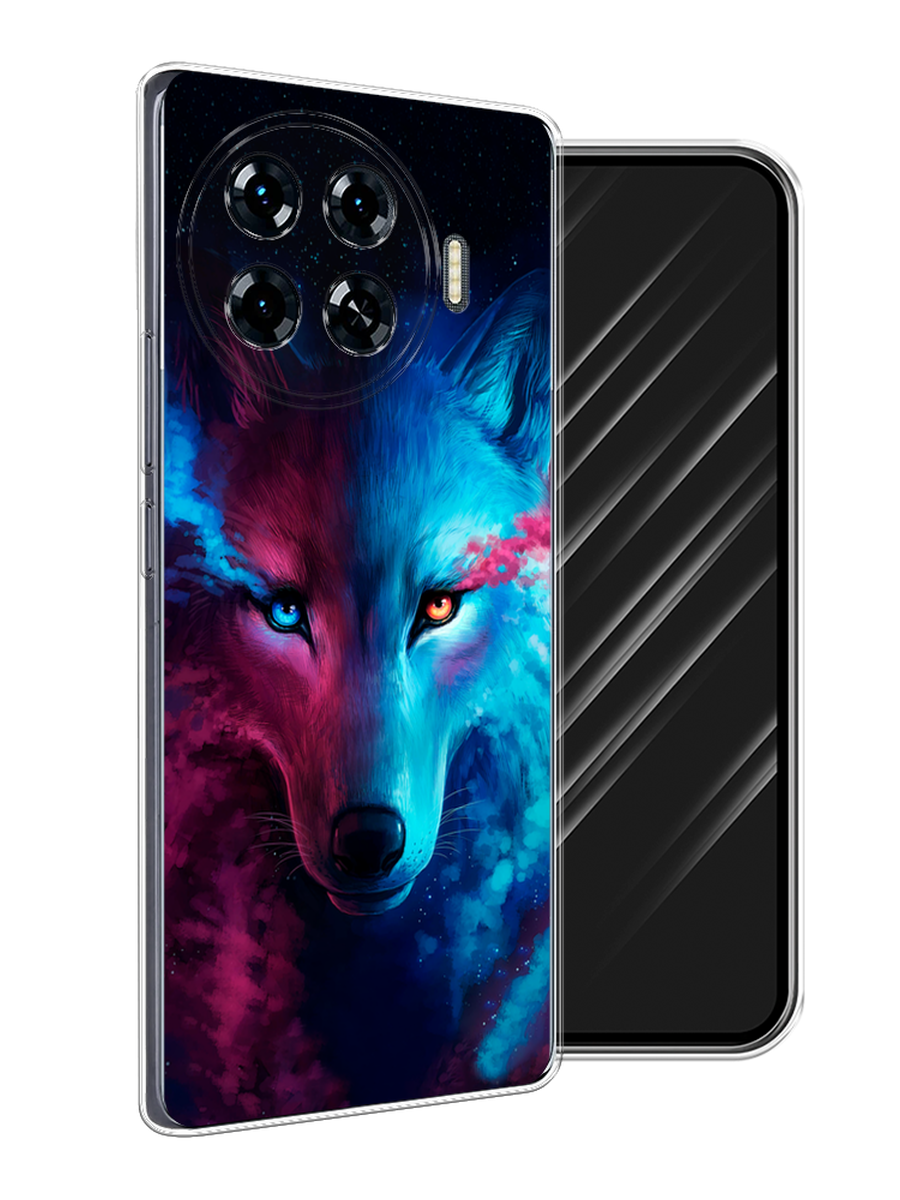 

Чехол Awog на Tecno Spark 20 Pro Plus "Волшебный волк", Голубой;розовый, 305050-1