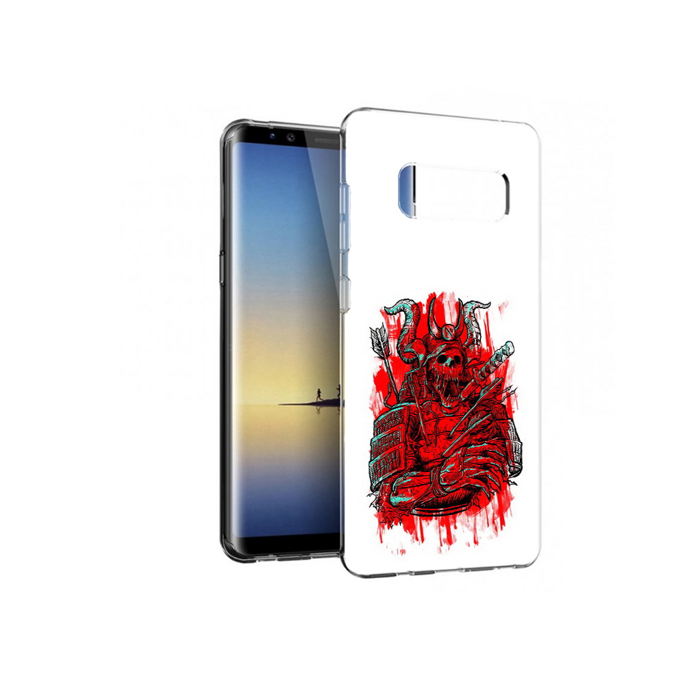 

Чехол MyPads Tocco для Samsung Galaxy Note 8 красный скелет воин, Прозрачный, Tocco