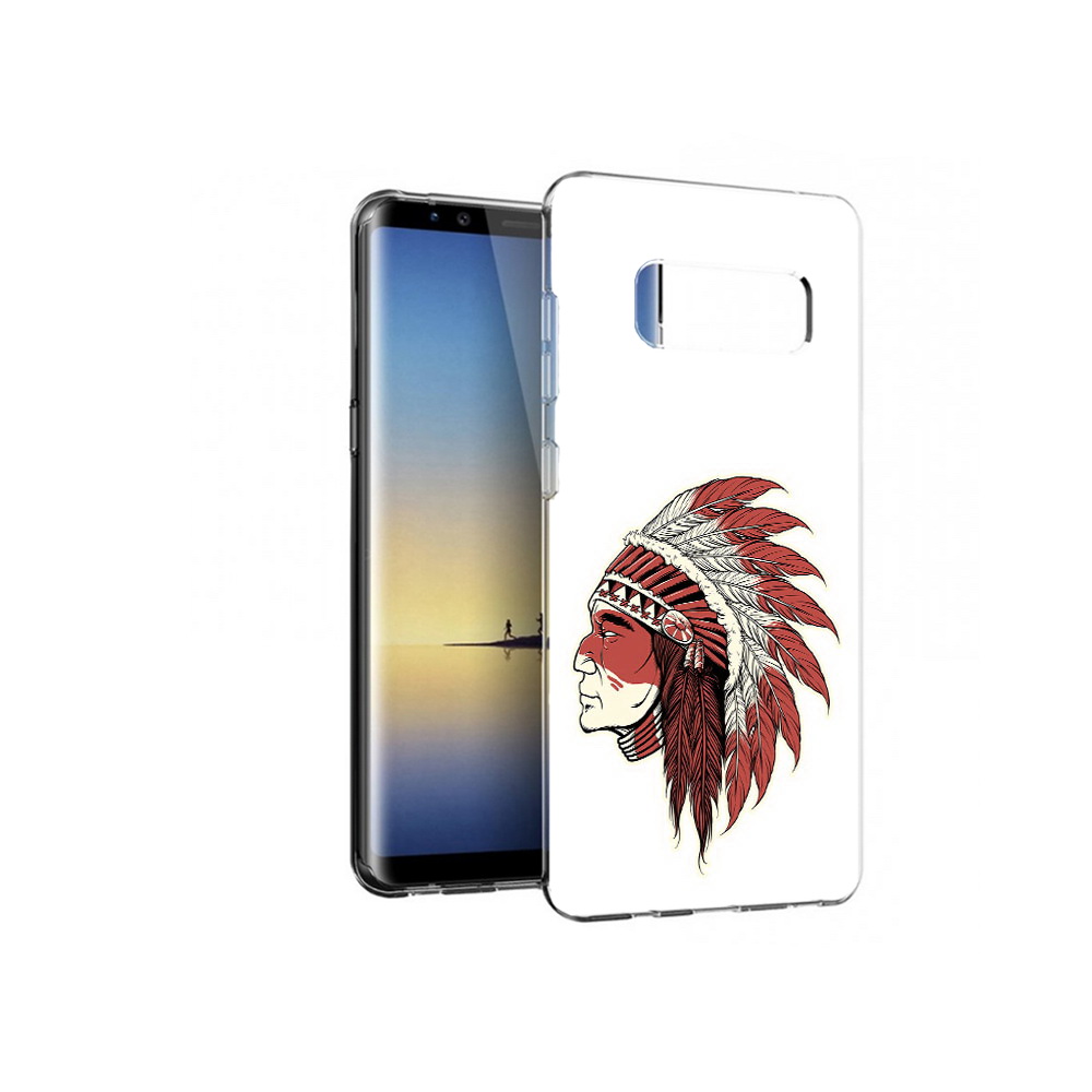 

Чехол MyPads Tocco для Samsung Galaxy Note 8 красный индеец, Прозрачный, Tocco