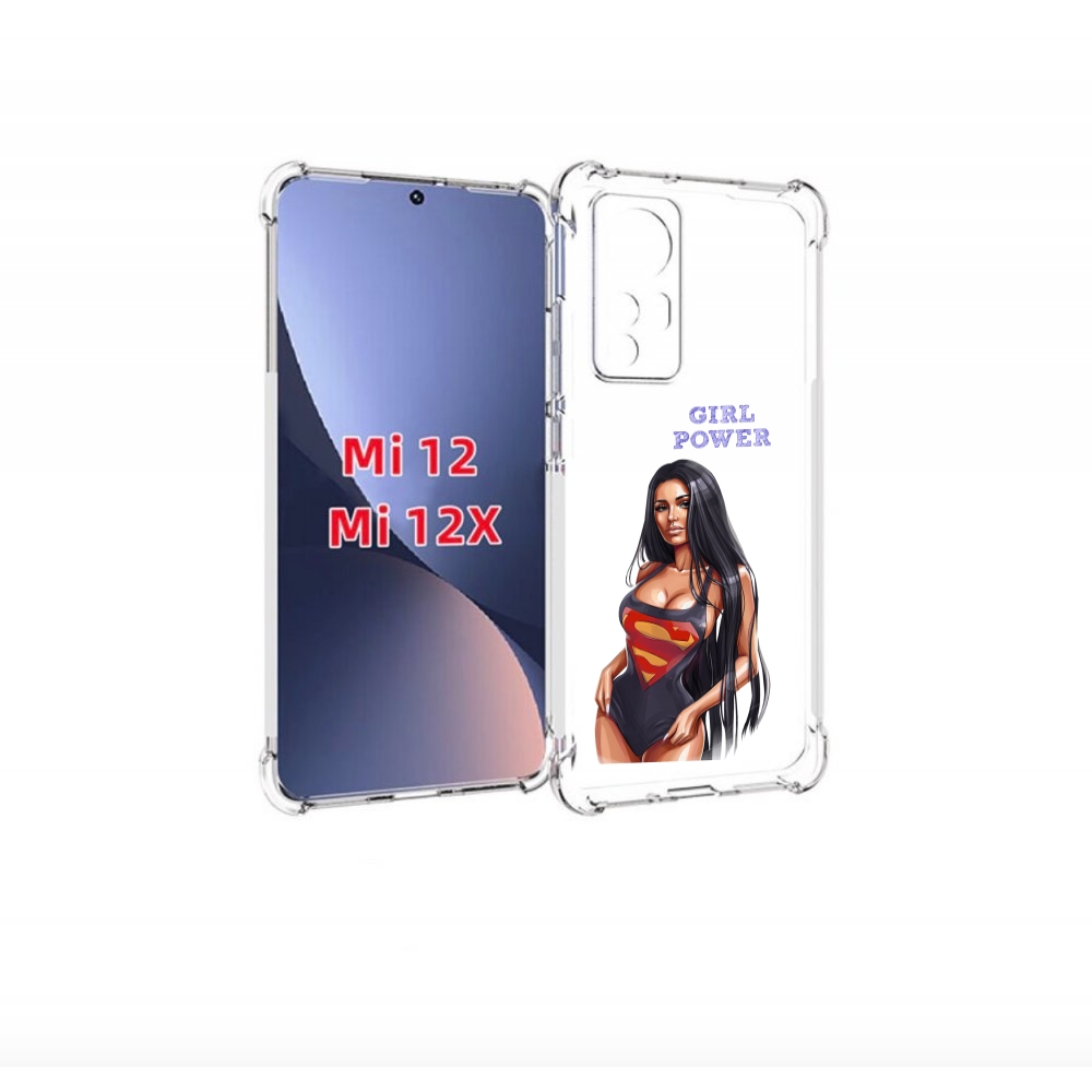 

Чехол бампер MyPads Девушка-супермен женский для Xiaomi 12., Прозрачный, Tocco