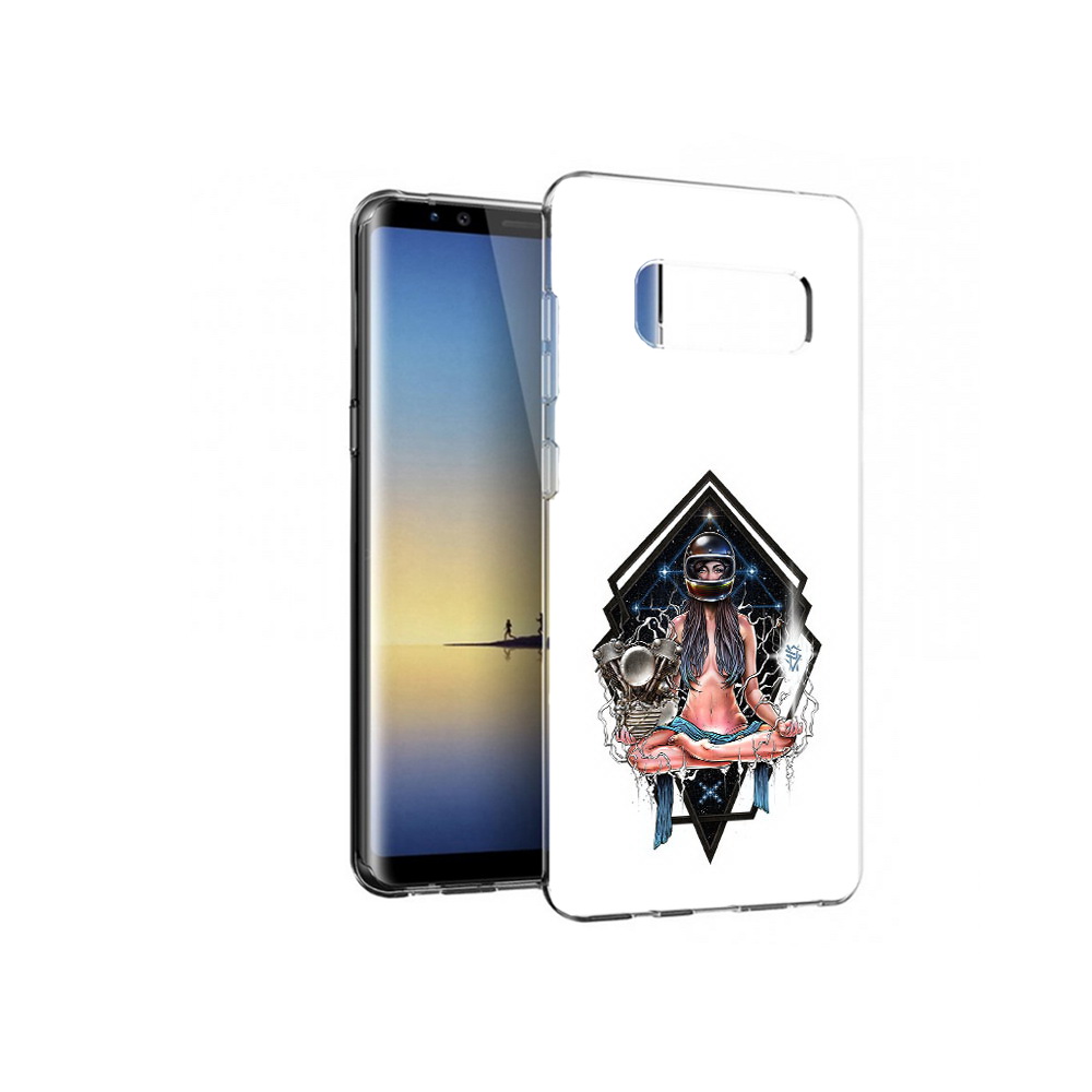 

Чехол MyPads Tocco для Samsung Galaxy Note 8 красивая девушка в шлеме, Прозрачный, Tocco