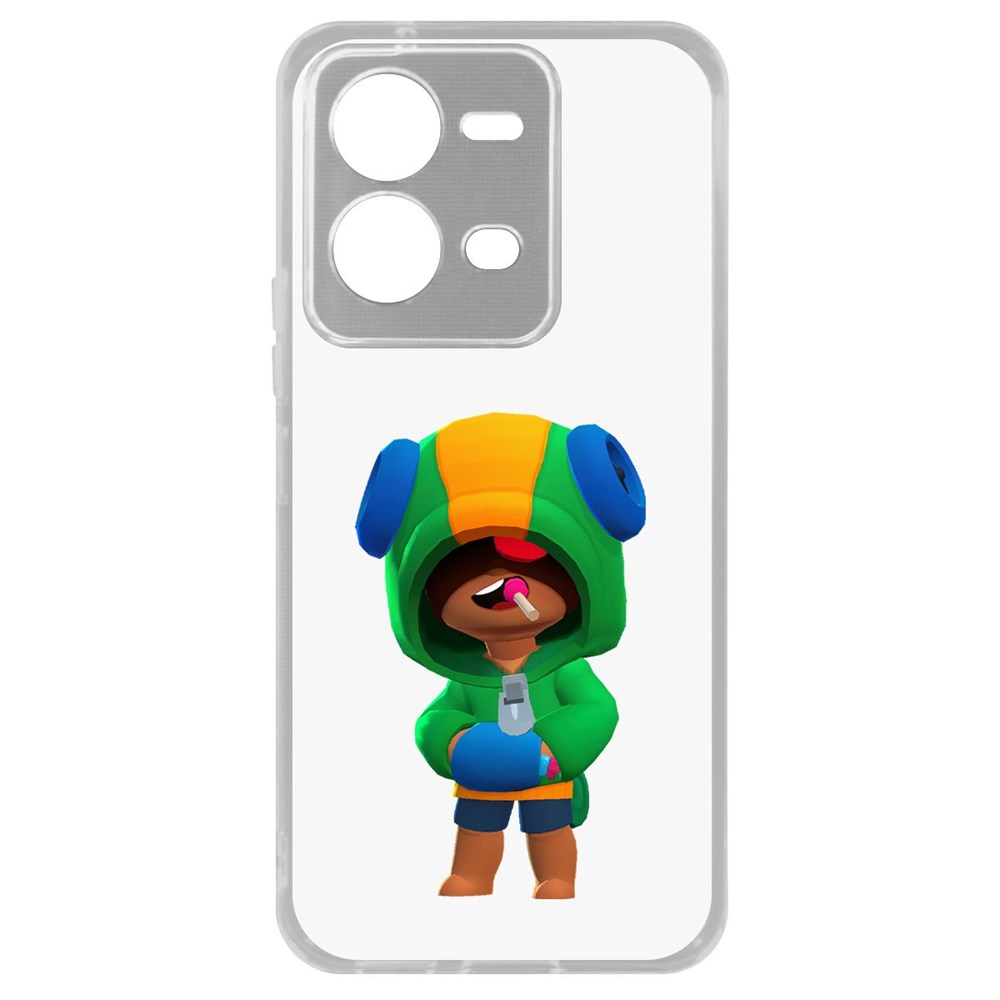 

Чехол Brawl Stars-Леон для Vivo V25, Прозрачный
